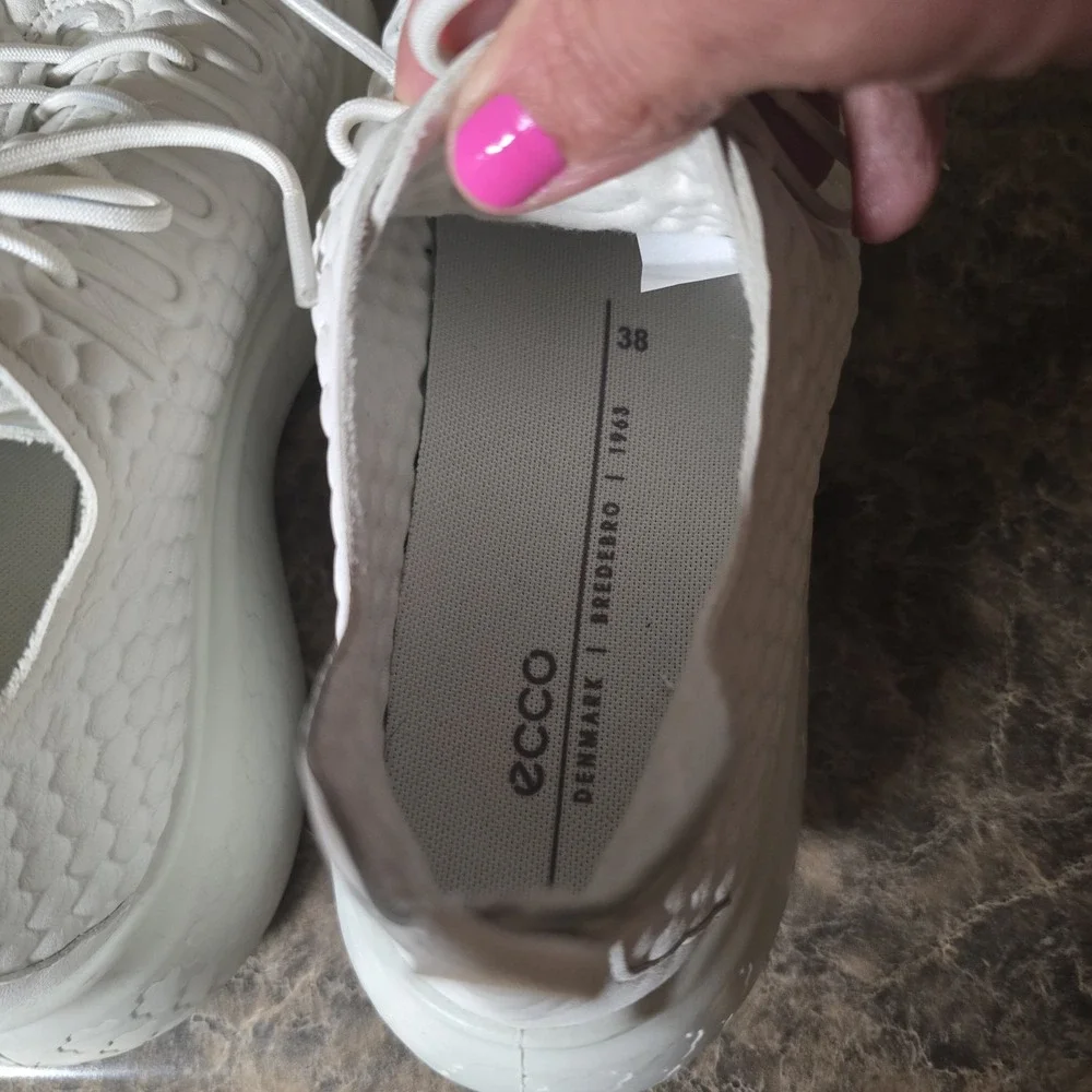 Ecco Therap Bubble Shoes White Low Top Lace up Sneaker EU 38 Womens READ